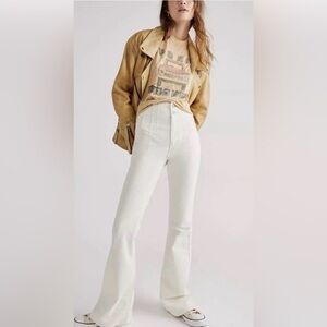 We The Free Jayde White Denim Flare Jeans